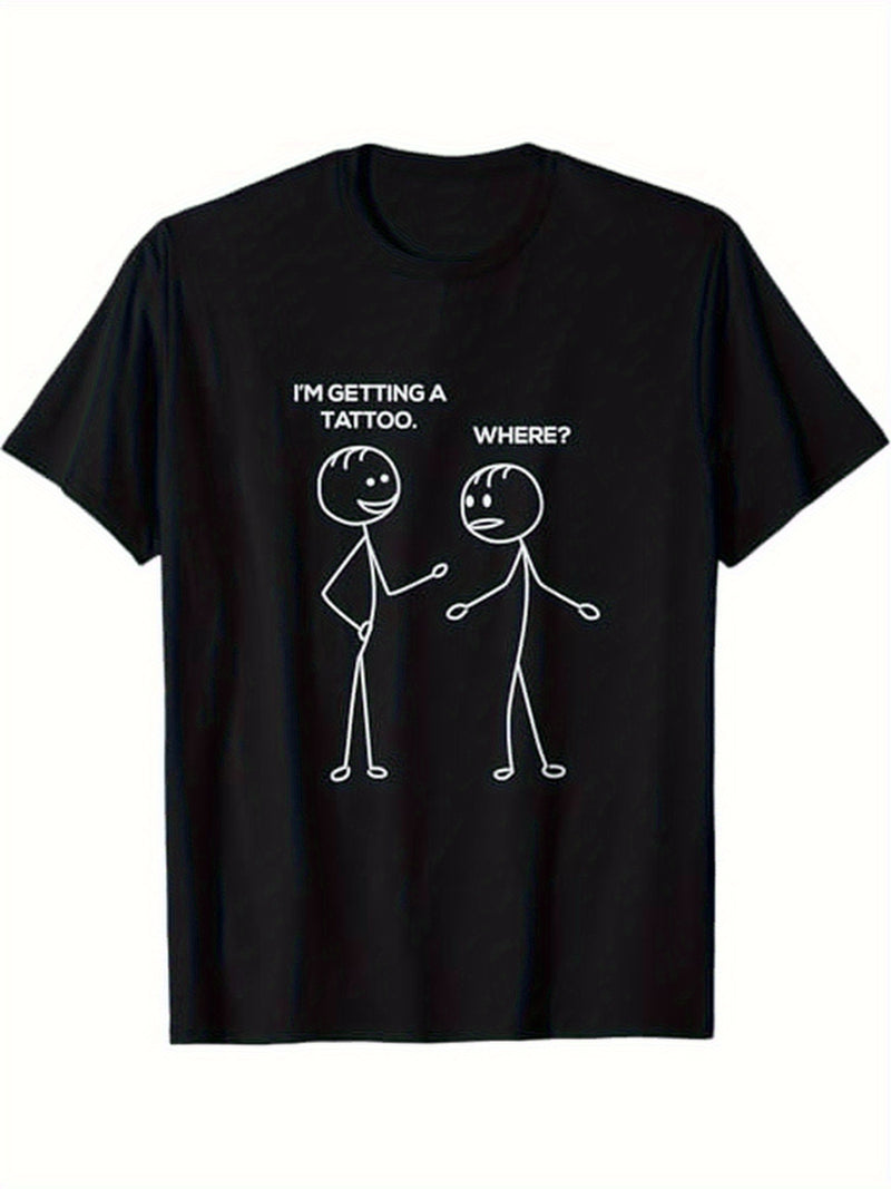 Men's Funny Stick Figure Graphic T-Shirt.