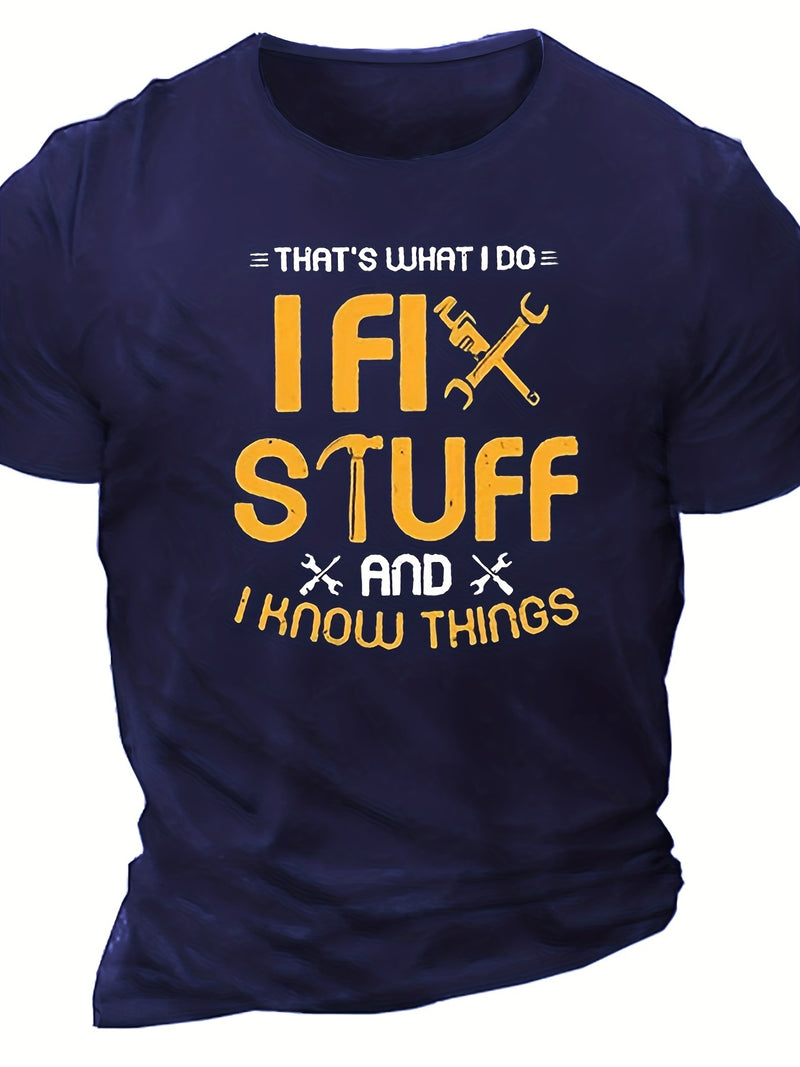 Men's Short-sleeved T-shirt Simple English.