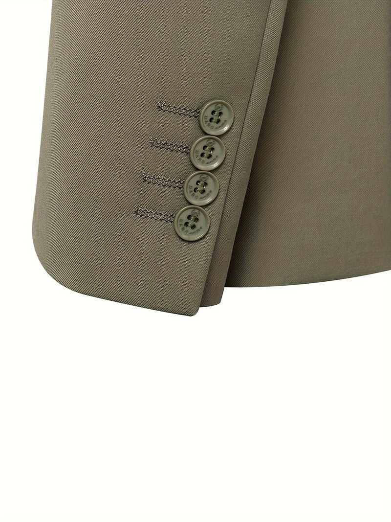 2pcs Men's Casual Zhongshan Suit with Stand Collar.