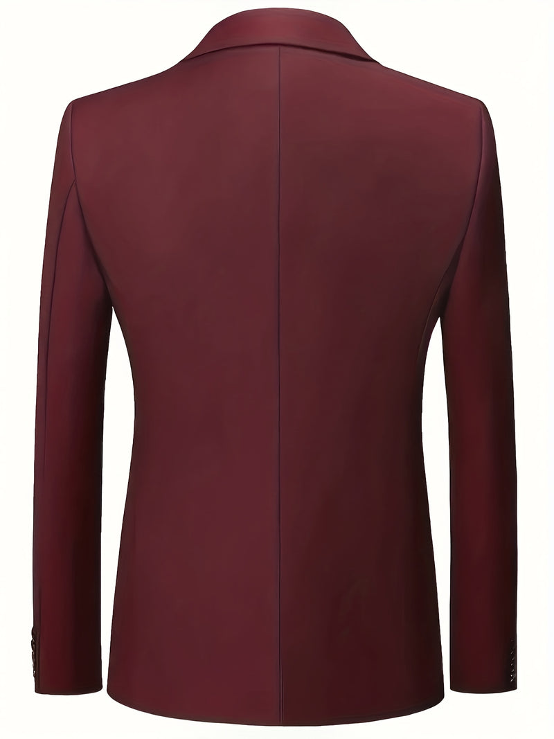 Men's 3pcs Suit Set, Including a Blazer, Vest, And Trousers.
