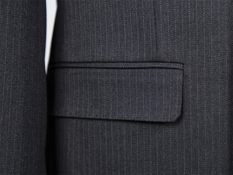 Men's Double-Breasted Suit Set, Casual Formal Wear.