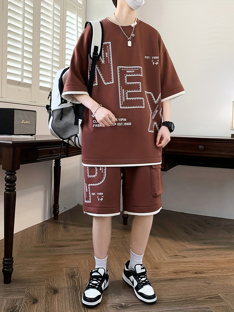 Sportswear Set, Youth Student Casual Two-Piece Outfit.