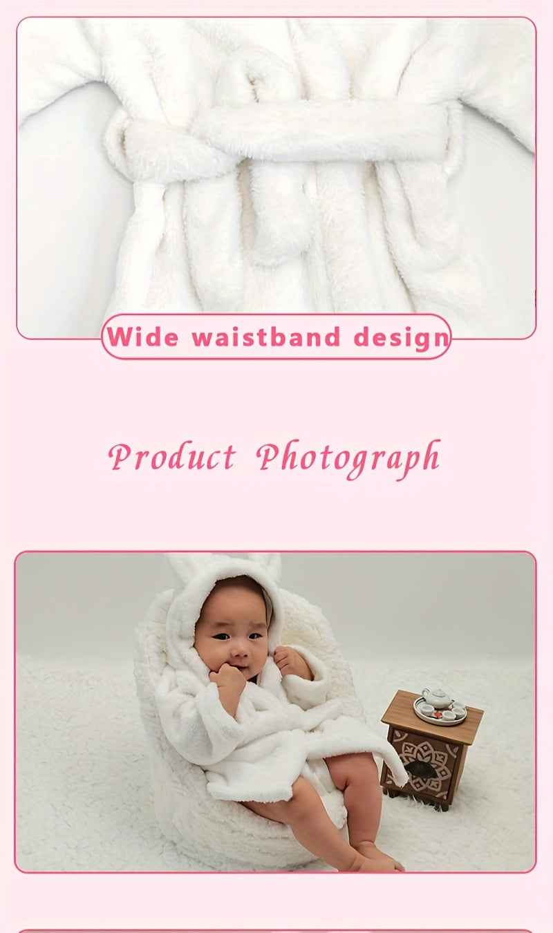 Baby Gift Bathrobe, White Nightgown Newborn Photo Accessories Pajamas.