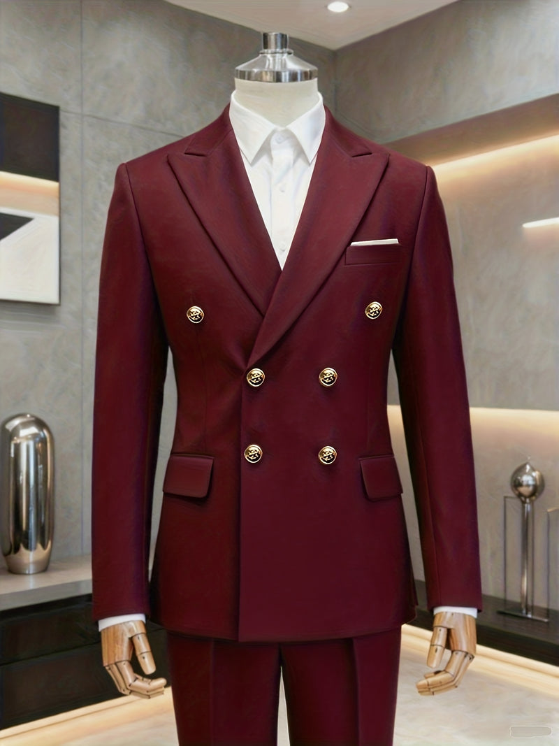Men'S Premium Two-Piece Suit - Tailored Business Casual Blazer And Trousers.