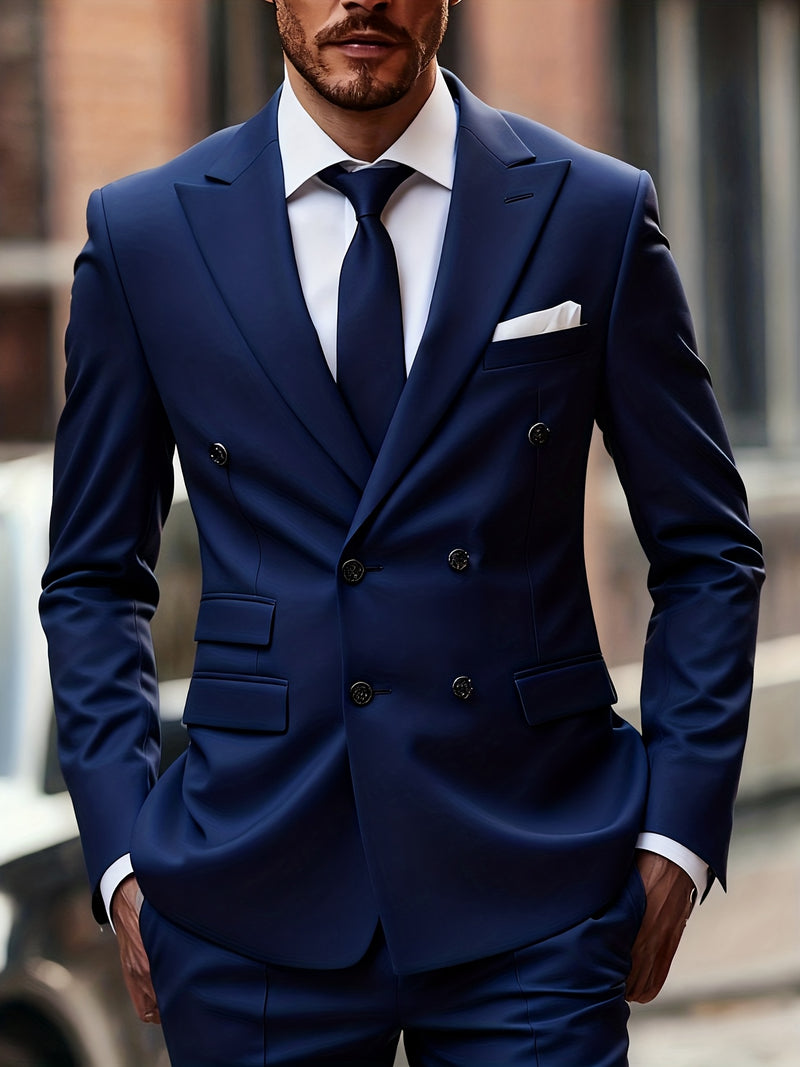 Men'S High-Quality New Two-Piece Suit, Trendy Business Casual Style.