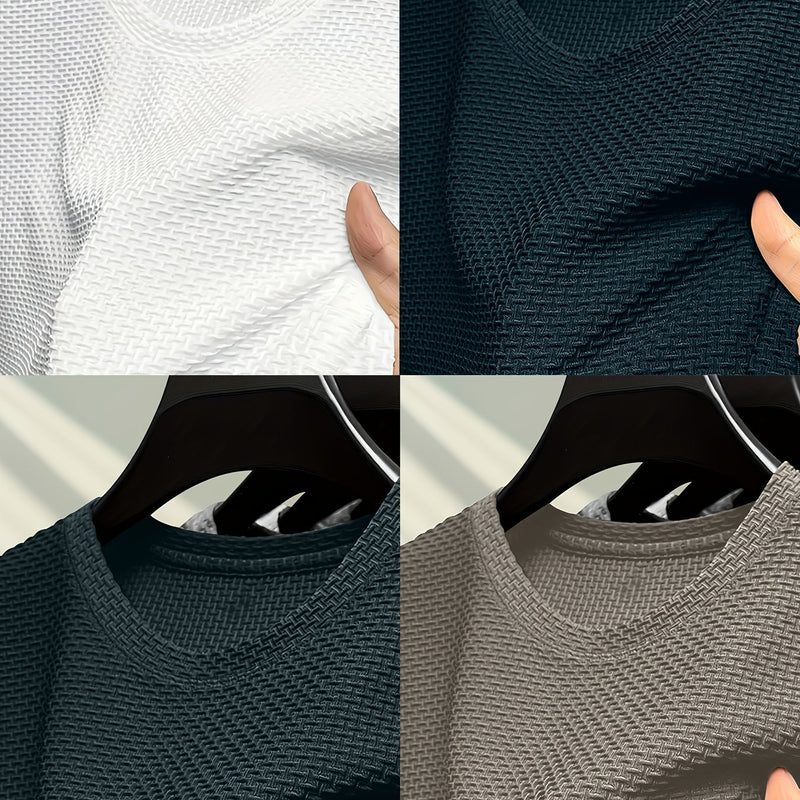 4pcs Men's Summer Casual Crew Neck Short Sleeve T-Shirts.