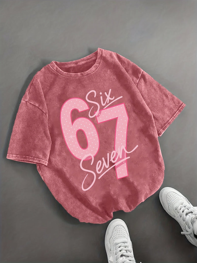 Women’s Graphic T-Shirt - Retro Casual Short Sleeve.