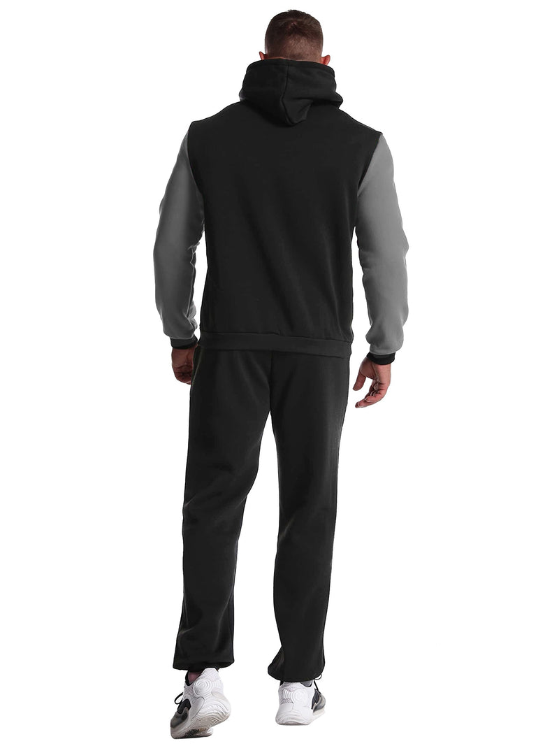 Men's Hiphop Outfit, Letter Print Long Sleeve Full-Zip Casual Jacket And Loose Jogger Pants.