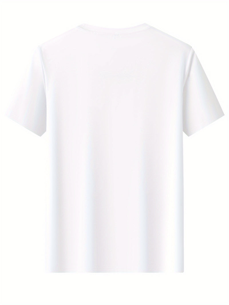 Men's Cotton T-Shirt, Crew Neck with Letter Print Casual.