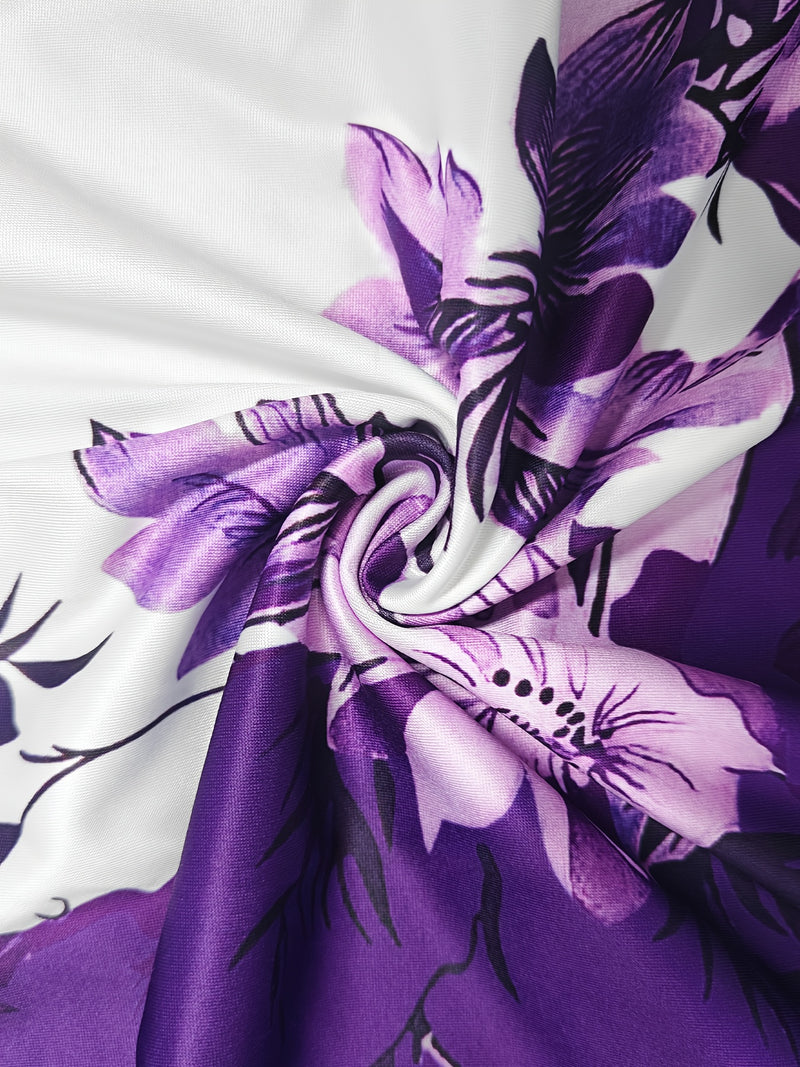 Women's Outfit Featuring a Plain Short-Sleeved V-Neck Top with Pleats.