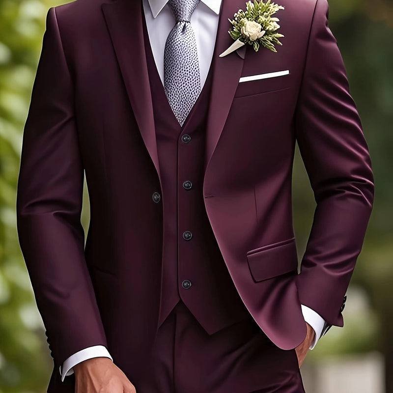 Men's Three-Piece Suit, Large Size, Includes Suit Trousers.