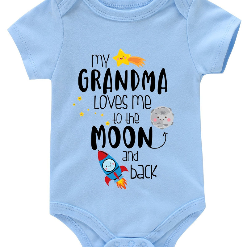 Newborn Baby Romper Short Sleeve Funny Cute Print.