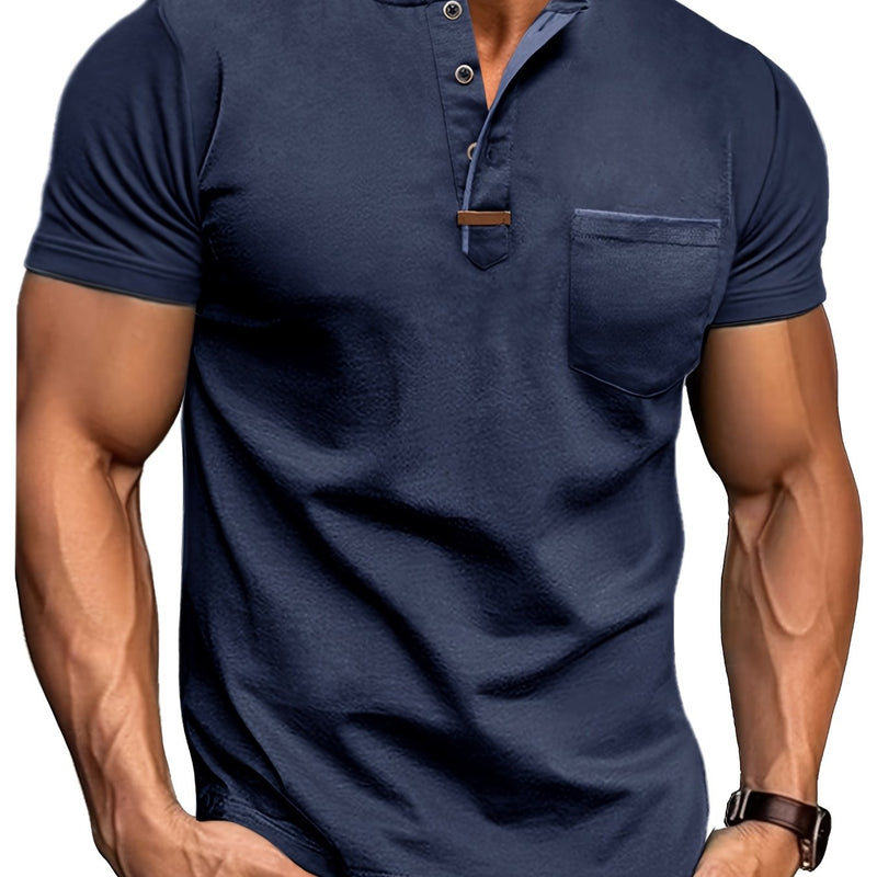 Men's Crewneck Short-sleeve T-shirt, Casual Summer Vacation.