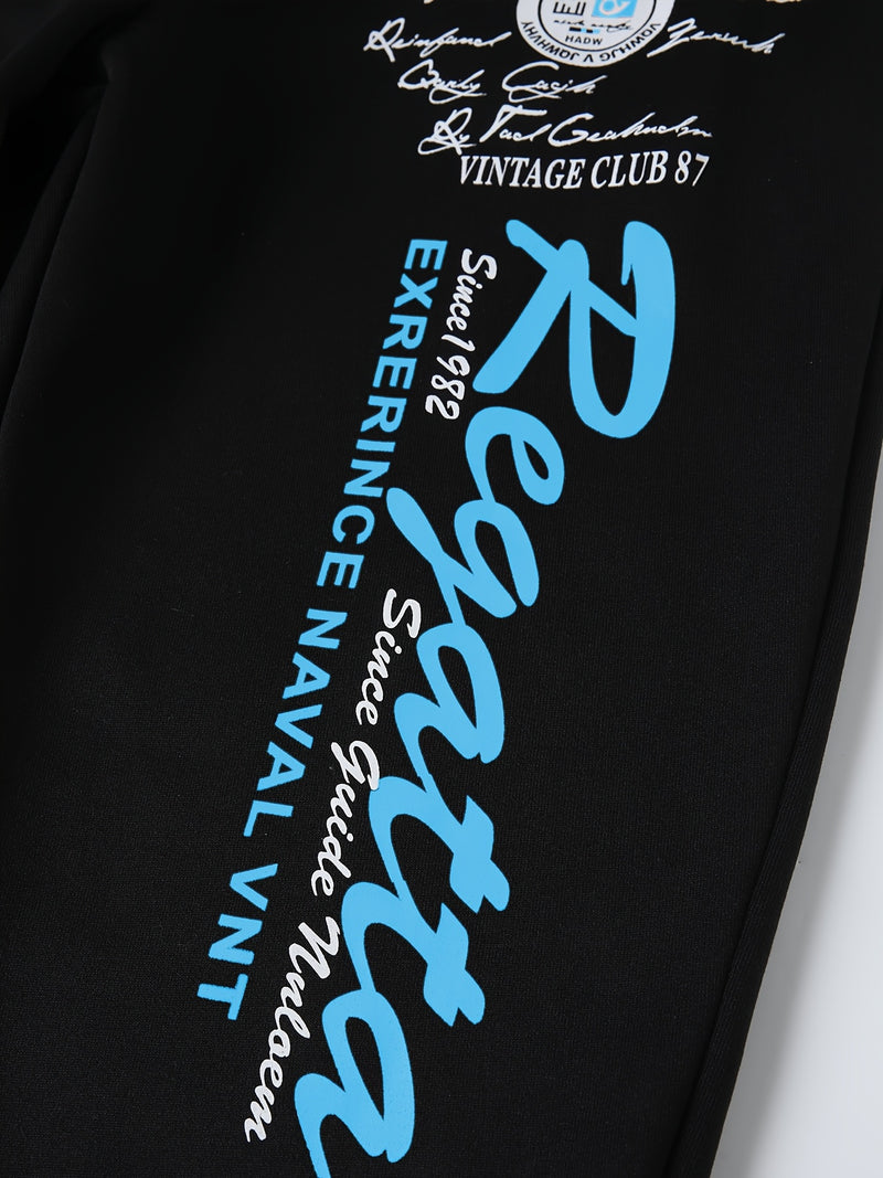 Men's Casual Sports Two-Piece Set Includes a Hooded Sweatshirt And Pants.