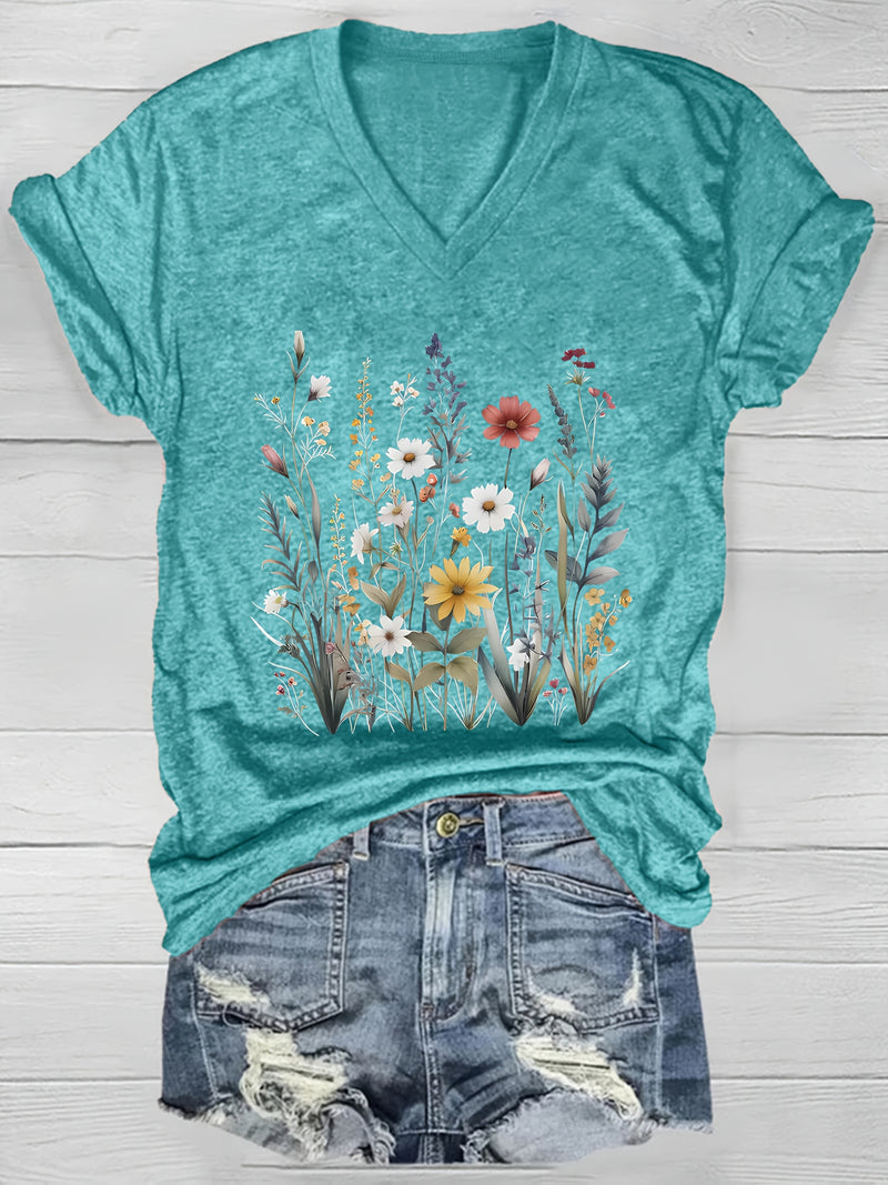 3pcs Women's V-Neck T-Shirts - Casual Short Sleeve.