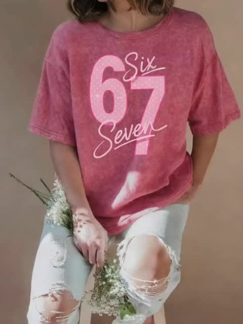 Women’s Graphic T-Shirt - Retro Casual Short Sleeve.