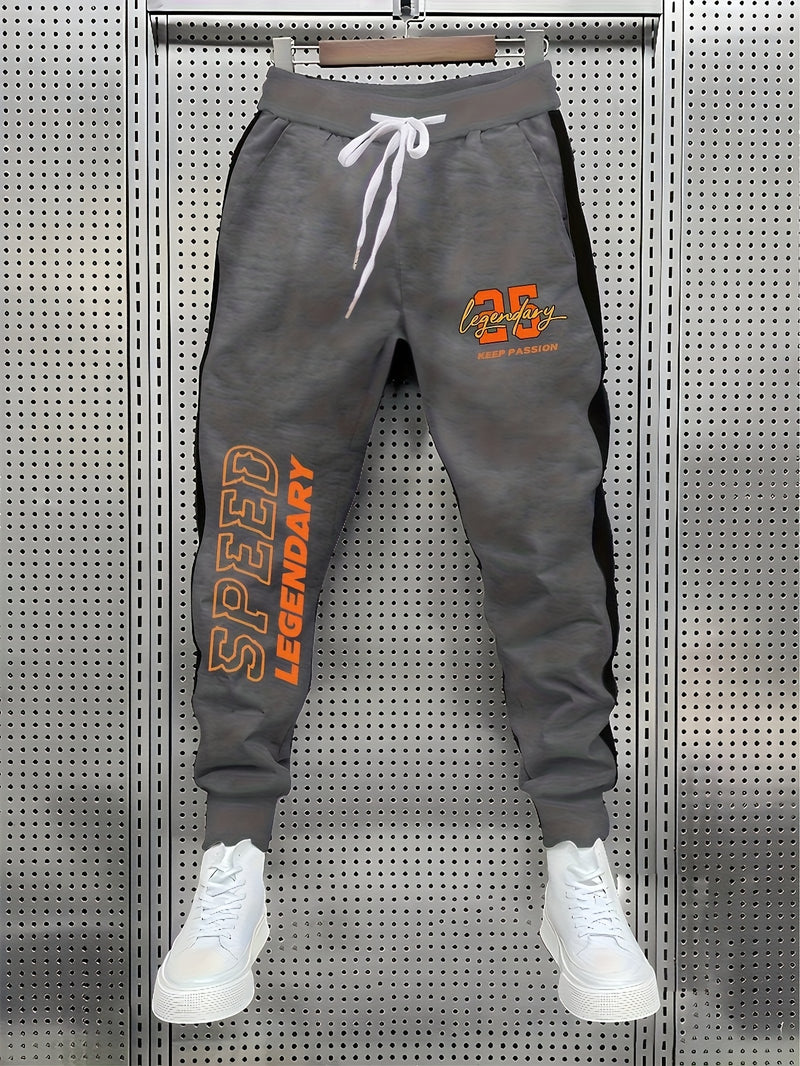 Men’s Athletic Joggers Featuring Printed Stretch Material for Gym And Jogging.