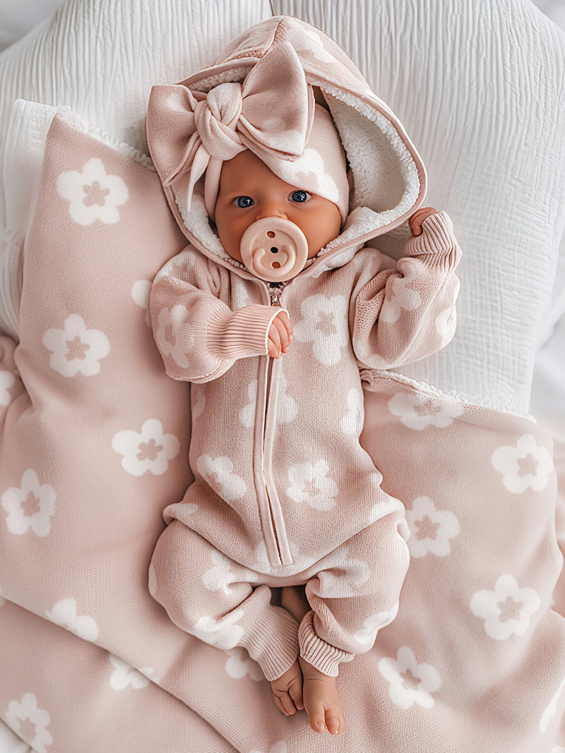 Autumn and Winter Collection J Plush Thickened Jacquard Flower Knitted.