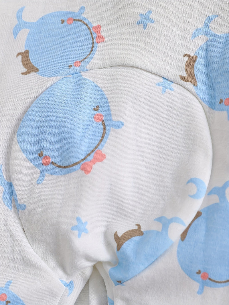 1pc Long Sleeve Knitted Bodysuit with Full Print.