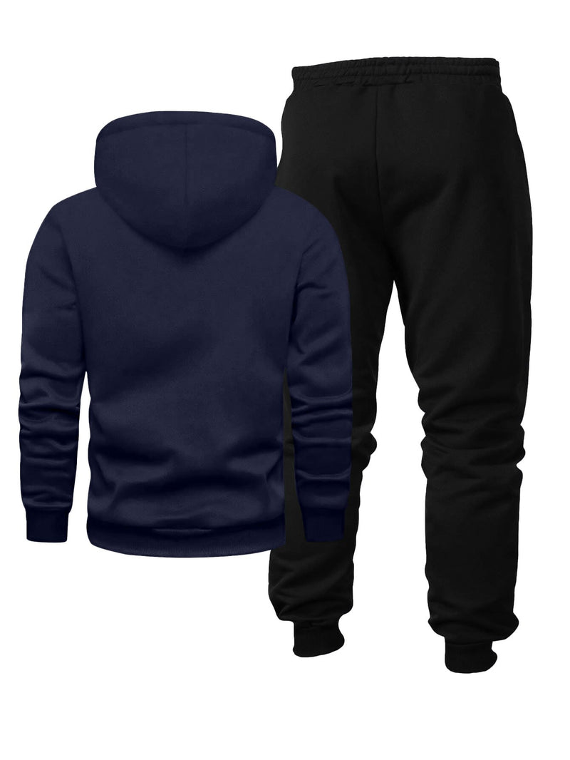 Men'S Print 2pcss Set, Casual HoodedSweatshirt and Joggers Suit.