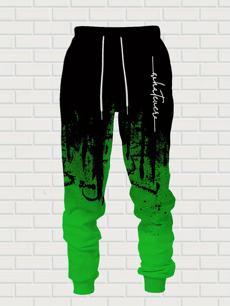 Men's Casual Sweatshirt Set with a Easy Black And Green Color.
