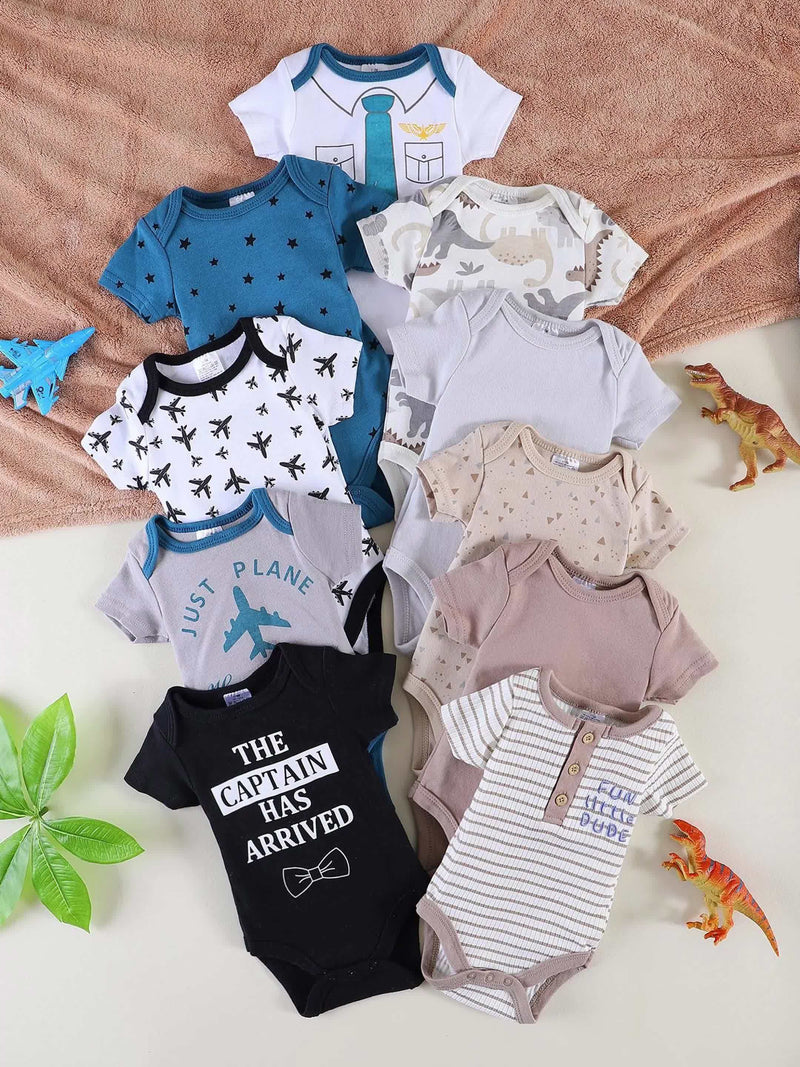 10pcs Spring And Summer Newborn Outfits for Boys And Girls.