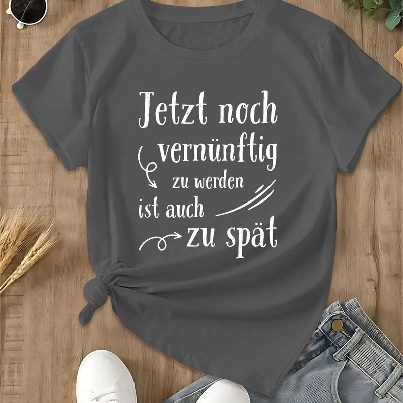 Women’s Fun German Humorous Slang Fashion T-shirt Short Sleeves.