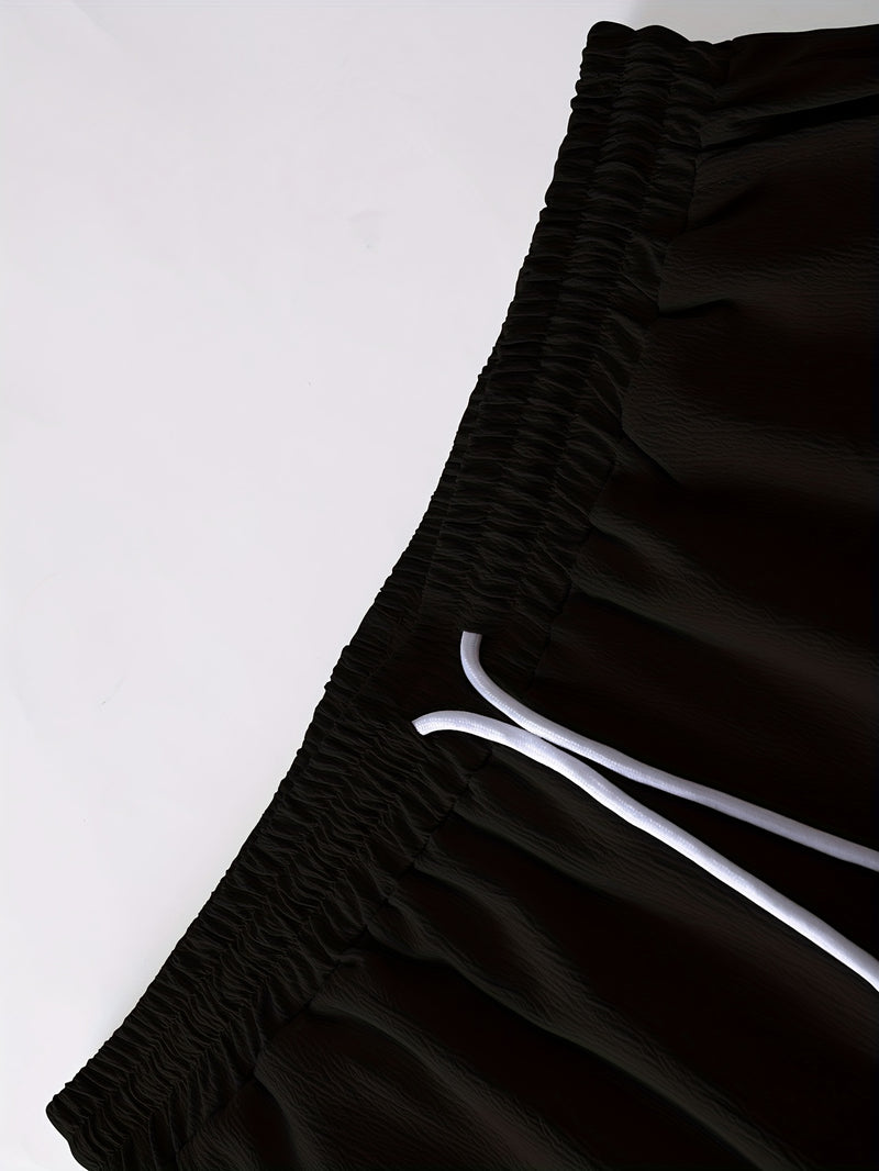 2pcs Men's Casual Short-sleeve Lapel Shirt and Trousers Set.