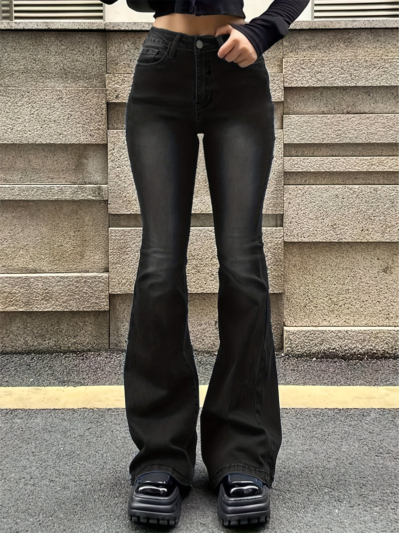 Women's High-Stretch Retro Flare Jeans.