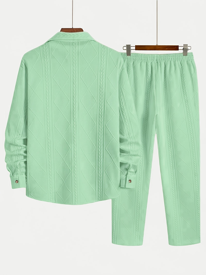 Men's Casual Sports Outfit with Long Sleeves And Long Pants.