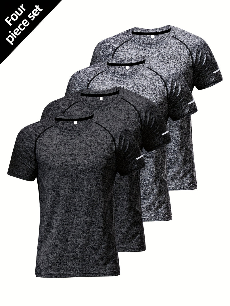 Men's 4pcs Set of Summer Sports T-Shirts.