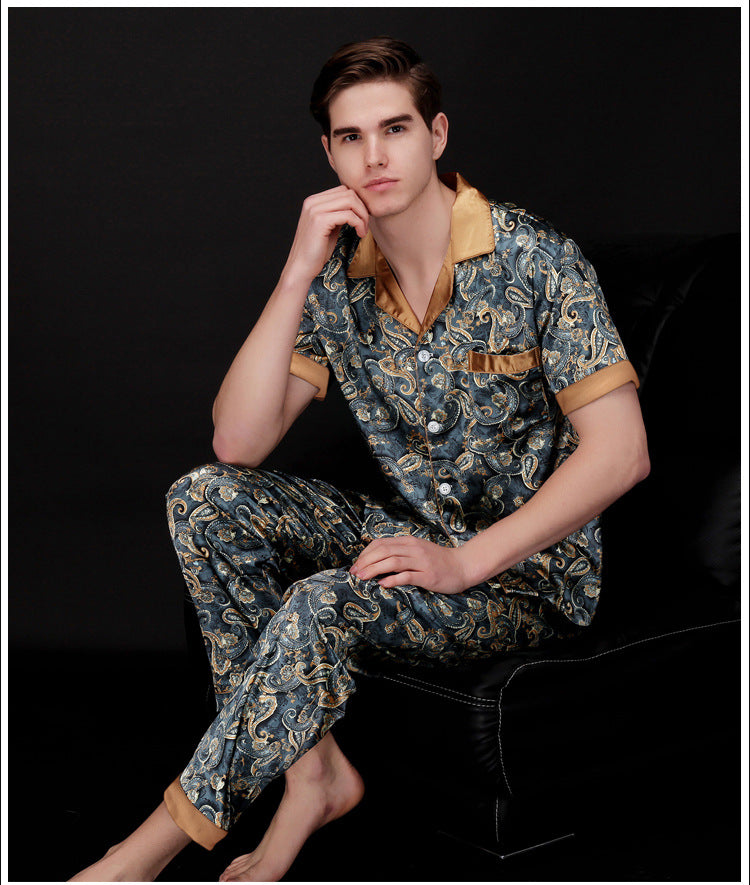 Spring Summer Men Pajamas Sey Plus Size Sleepwear Trouser.