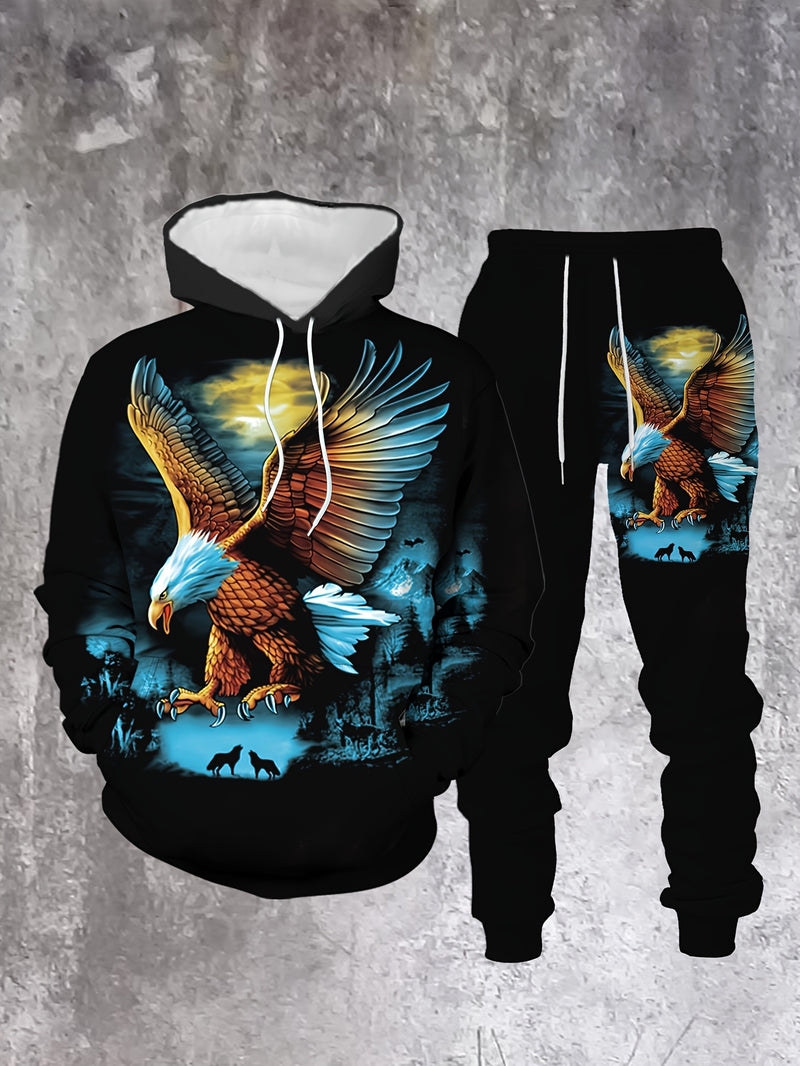 Men's Hoodie and Sweatpants 2pcs Set for Winter.