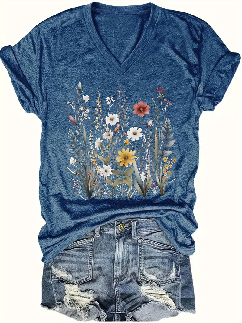 3pcs Women's V-Neck T-Shirts - Casual Short Sleeve.