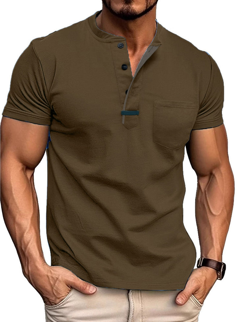 Men's Crewneck Short-sleeve T-shirt, Casual Summer Vacation.