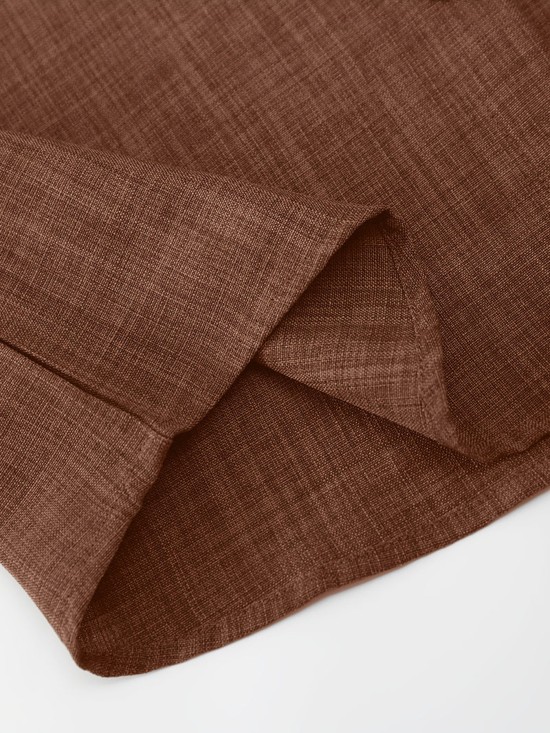 Men's Solid Color Single Patch Pocket Suit Collar Long Sleeve.