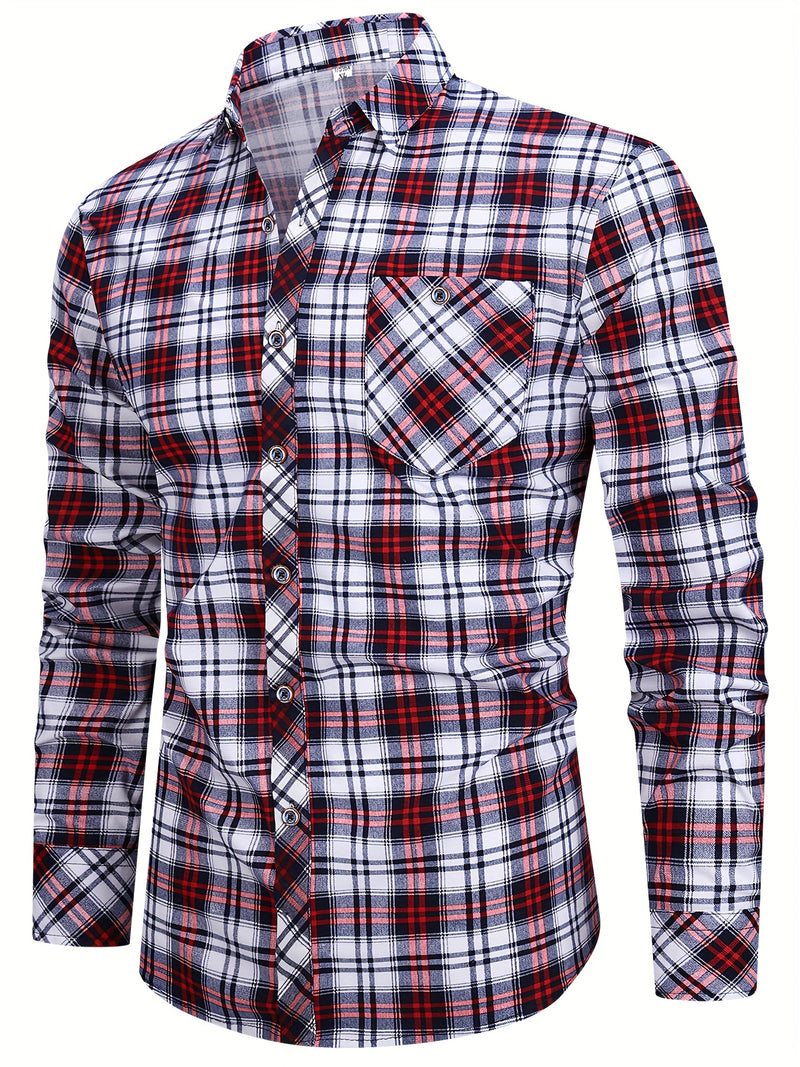 Set of 2 Long-Sleeve Men's Shirts for Autumn.