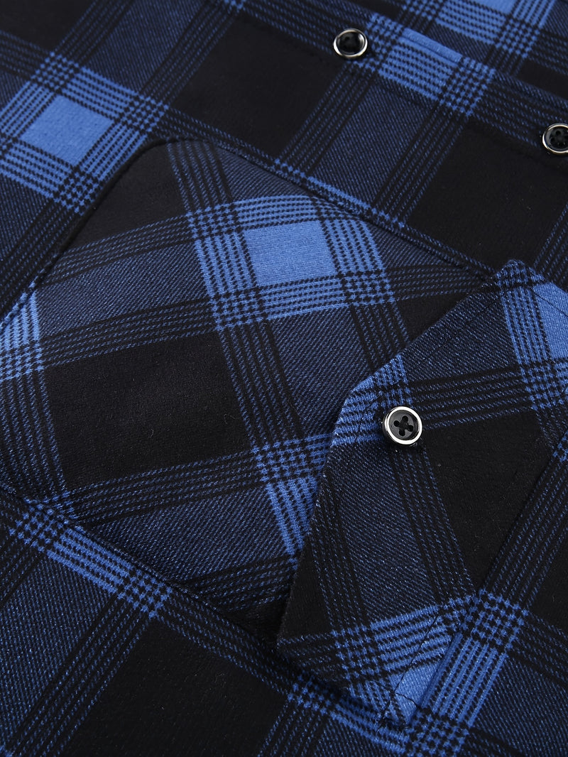 Men's Plush Flannel Shirt Jacket.