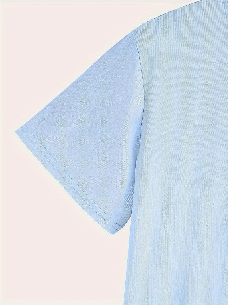 Men's Poker Card Pattern Summer Casual Crew Neck Short T-Shirt.