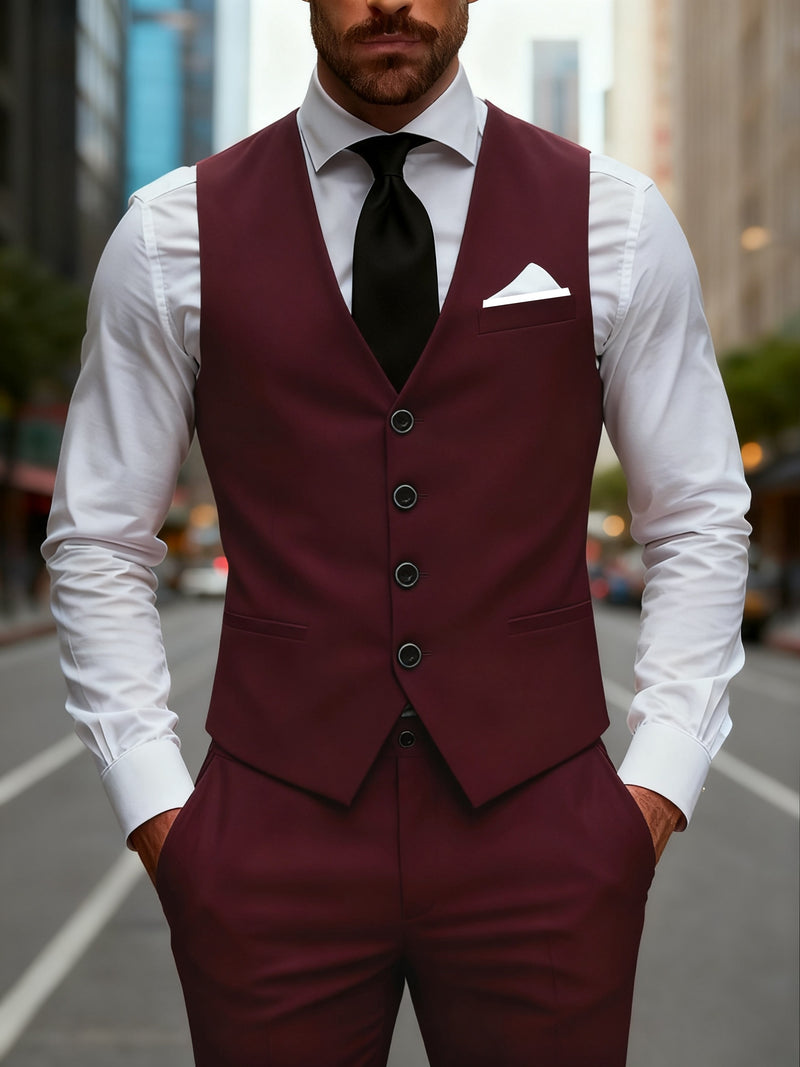 Men's 2pcs Suit, Consisting of a Vest And Dress Pants.