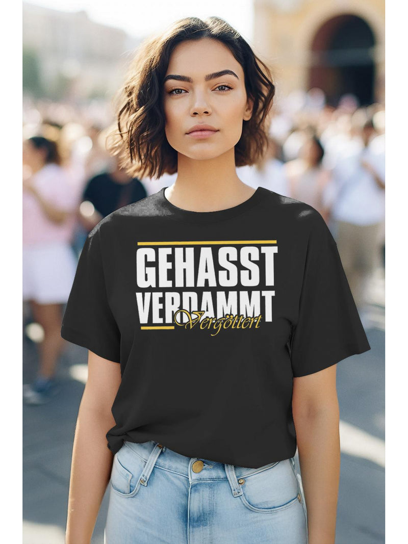 Men's & Women's Gothic German Text Print T-Shirt.