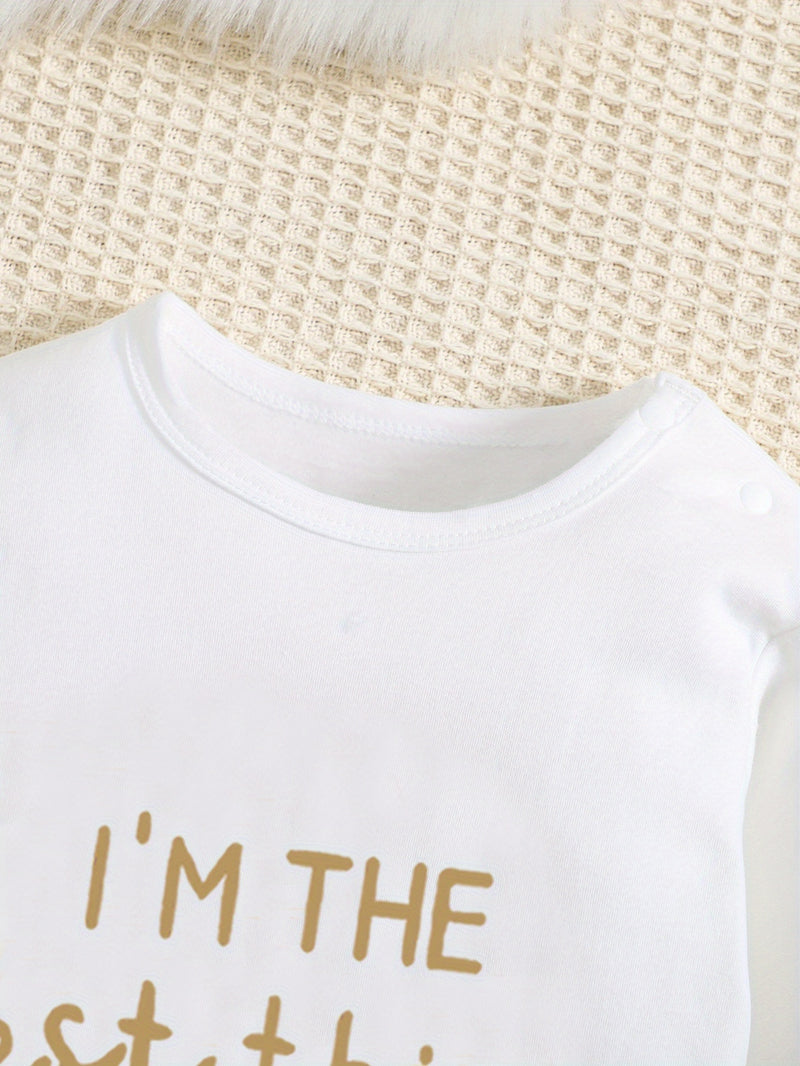 2026 Letter Print New Year Gift for, Unisex Spring/Autumn Bodysuit for 0-9m.