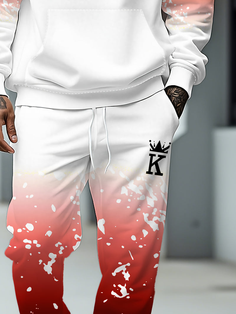 Men's Casual Sportswear Set - Fashionable American Letter.