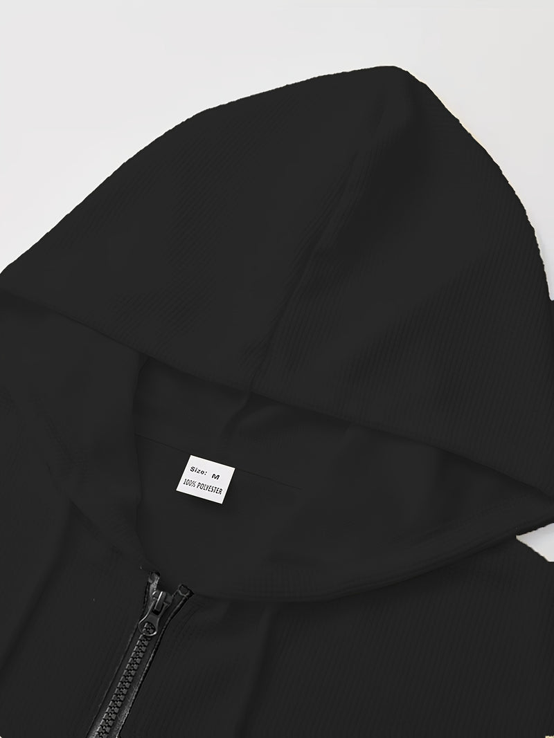 Men's Casual Sports Set Hooded Zipper Design.