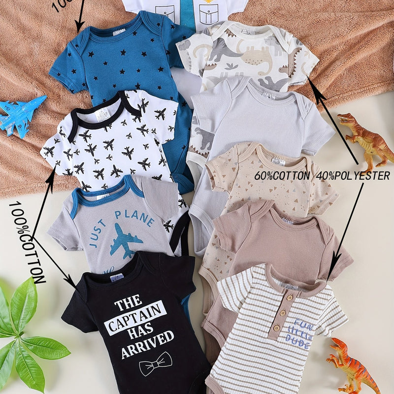 10pcs Spring And Summer Newborn Outfits for Boys And Girls.