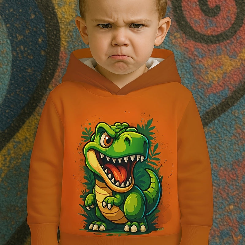 Cute 3D Dinosaur Hoodie for Toddlers  Bright Green Dino.