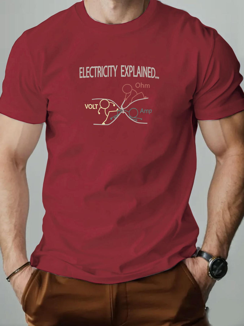 Men's "Electricity Explained" Graphic T-Shirt.