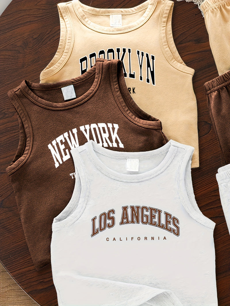 6pcs Set for Baby Boys Featuring a Trendy Summer Outfit.