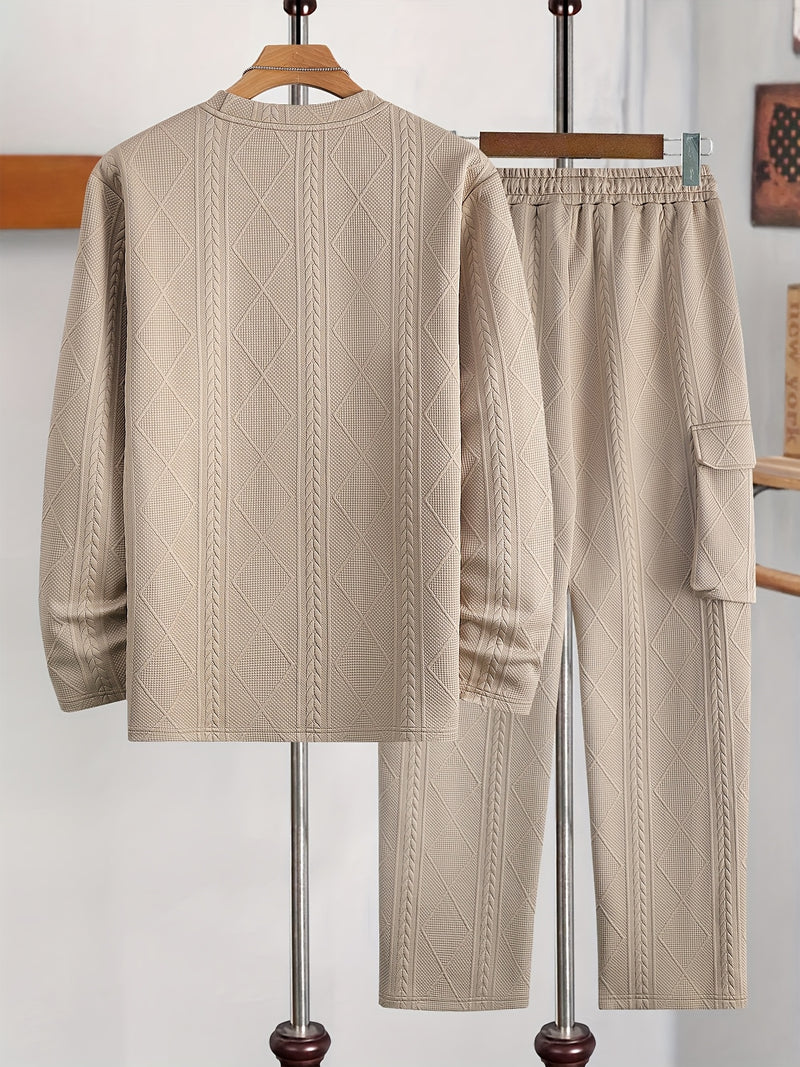 Men's Suit Long-Sleeved Sweatshirt Trousers Autumn And Winter.