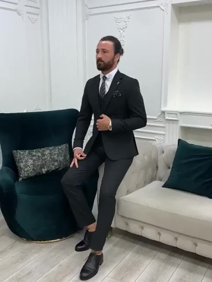 Men's 3pcs Regular Casual Business Suit Set Including Jacket.
